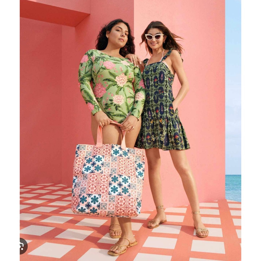 Aquabendita Target Peony Floral Long Sleeve 1 Piece Swimsuit Bodysuit XL/16 NWT - Picture 2 of 15